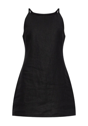 Posse square-neck linen mini day dress - Black