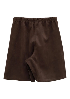 FEAR OF GOD ESSENTIALS Relaxed suede-effect drawstring shorts - Brown