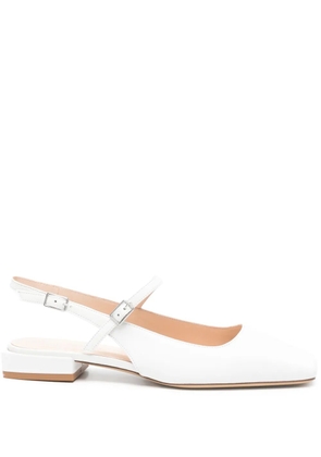 P.A.R.O.S.H. leather flat slingback pumps - White