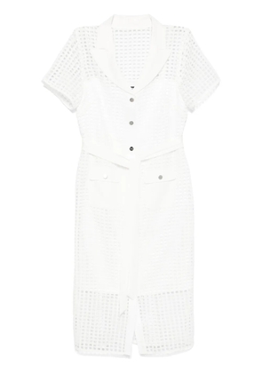 DKNY grid-pattern midi dress - Neutrals