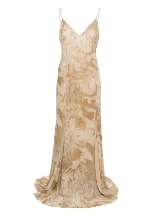 Blumarine tie-dye crepe maxi dress - Neutrals