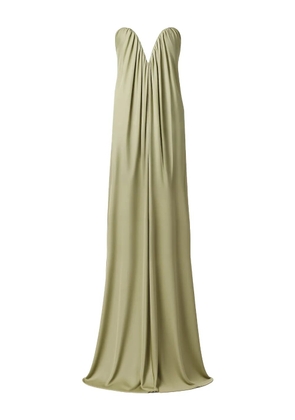 The New Arrivals Ilkyaz Ozel Olivienne heart-neck maxi dress - Green