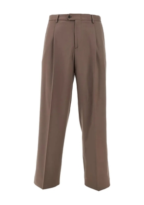 BRERAS MILANO button pleated trousers - Brown