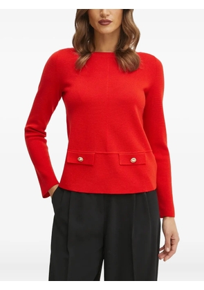 LUISA SPAGNOLI pocket-detail boat-neck jumper - Red