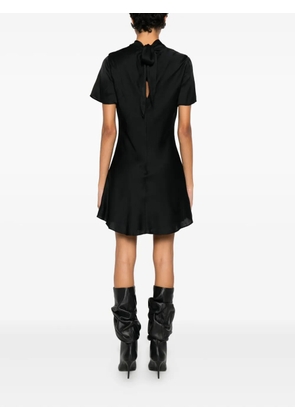 STAUD Iris cowl-neck short-sleeve Mmini dress - Black