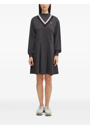Fred Perry logo-embroidered mini dress - Grey