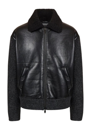 Iceberg zipped shearling-collar bomber jacket - Black