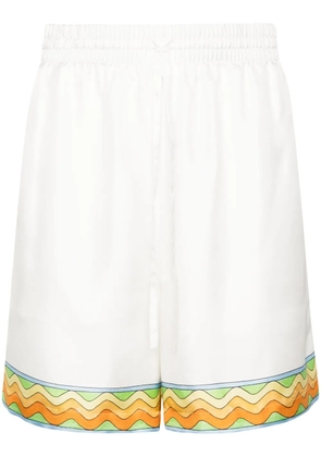 Casablanca Afro Cubism Tennis Club silk shorts - White