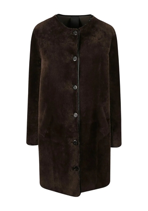 Blancha buttoned sheepskin coat - Brown