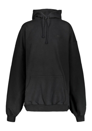VETEMENTS logo-embroidered cotton hoodie - Black