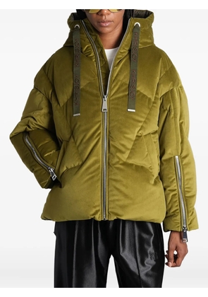 Khrisjoy quilted velvet-effect puffer jacket - Green