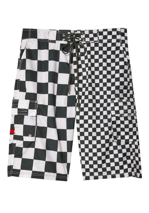 ERL checked cargo shorts - White