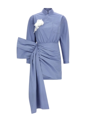 Self-Portrait tie side bow mini dress - Blue