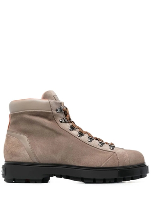 Santoni leather lace-up boots - Neutrals