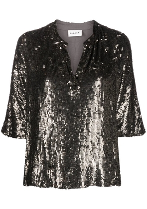 P.A.R.O.S.H. sequin-embellished short-sleeve top - Grey