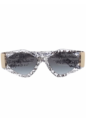Dolce & Gabbana Eyewear logo-print square-frame sunglasses - Neutrals