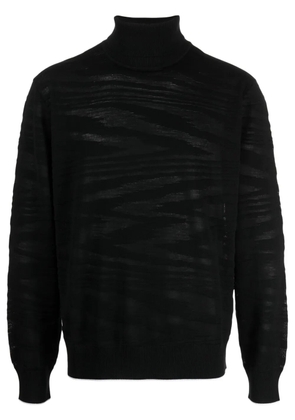 Missoni contrast-trim roll-neck jumper - Black