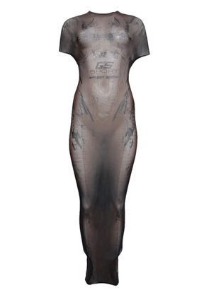 Jean Paul Gaultier printed mesh dress - Black