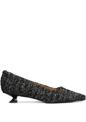 Pedro Miralles 30mm textured heel pumps - Black
