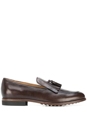 Tod's fringed tasseled loafers - Brown
