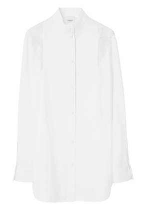 Burberry lace-trim cotton shirt - White