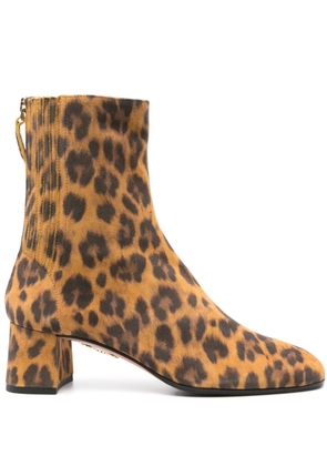 Aquazzura 50mm animal-print boots - Brown