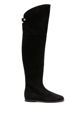 Maison Skorpios Stefania knee-high suede boots - Black