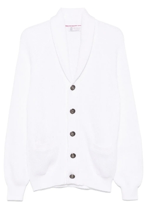 Brunello Cucinelli ribbed cardigan - White