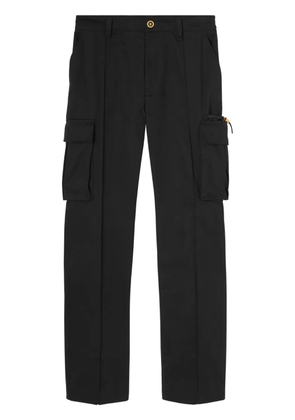 Versace pressed-crease cotton drop-crotch trousers - Black