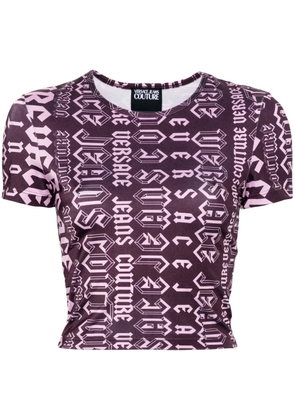 Versace Jeans Couture Logomania cropped T-shirt - Purple