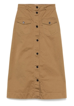 Saint Laurent cotton midi skirt - Brown