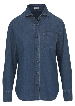 Brunello Cucinelli Monili bead-embellished denim shirt - Blue