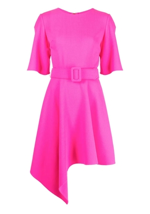 Oscar de la Renta asymmetric-hem belted dress - Pink