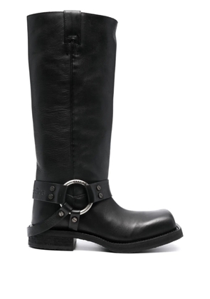 Acne Studios 30mm square-toe leather boots - Black