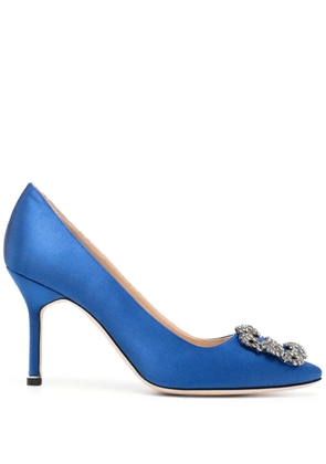 Manolo Blahnik Hangisi 90mm satin pumps - Blue