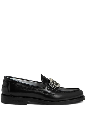 DSQUARED2 logo-plaque leather loafers - Black