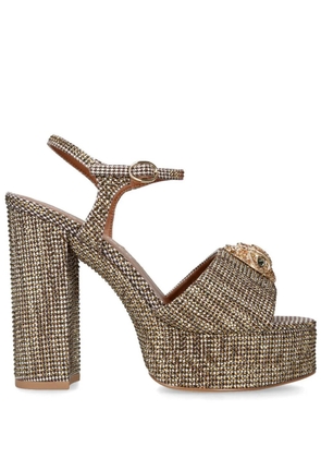 Kurt Geiger London 125mm Kensington Platform houndstooth sandals - Neutrals