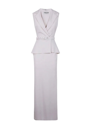 CHIARA BONI La Petite Robe belted peplum dress - White