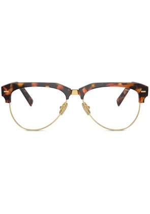Miu Miu Eyewear logo-lettering glasses - Brown