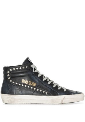 Golden Goose Slide distressed studded sneakers - Black