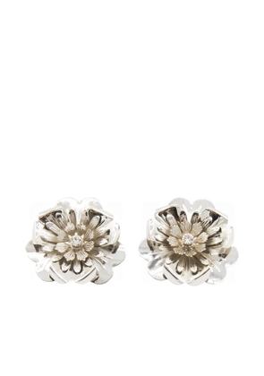 Blumarine embellished-flower earrings - Silver
