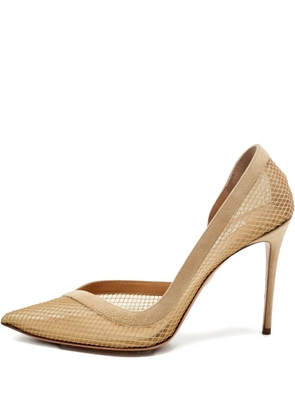 Aquazzura Kaz D'orsay mesh pointed-toe pumps - Neutrals