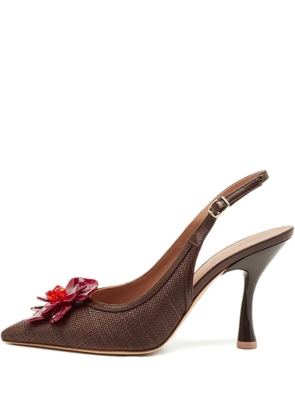 Malone Souliers flower-detail slingback pumps - Brown