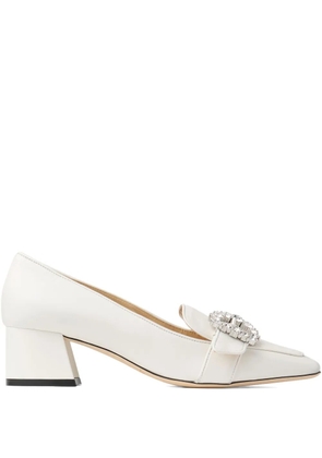 Jimmy Choo 45mm Cheri crystal-embellished pumps - White
