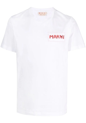 Marni logo-patch cotton T-shirt - White