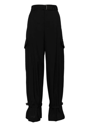 sacai belted tailored trousers - Black