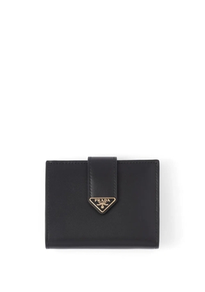 Prada triangle-logo leather wallet - Black
