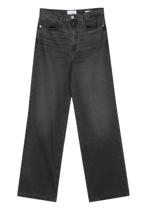 FRAME whiskering-effect washed straight-leg jeans - Black
