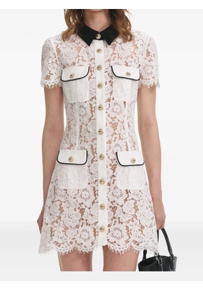 Self-Portrait embroidered-lace dress - White