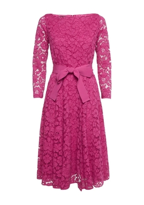 Carolina Herrera Vintage belted lace midi dress - Pink